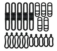 GVSAVY 20pcs Bicycle Silicone Strap, Bike Light Elastic Strap, Flashlight Mounting Bracket, Bike Accessories, Suitable for Bike Light, Flashlight, Odometer (Black)