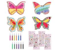 GVSAVY 24 Pieces Butterfly Wood Chips, DIY Craft Kit, Wood, Craft Set