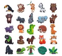 GVSAVY 25pcs animal shoe charms, detachable shoe accessories, crocodile charm, cute cartoon shoe charms, waterproof shoe accessories charms, suitable for clogs, sandals, 2.5-3cm