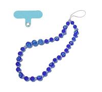 GVSAVY 2pc Phone Lanyard with Patch, Eye Pattern Beaded Lanyard, Anti-lost Phone Chain, Neck and Wrist Lanyard, Keychain Decoration, Suitable for mobile phones, keys, ID cards (blue)