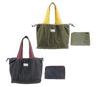 GVSAVY 2pcs Large Drawstring Shopping Bags, Portable Folding Shopping Bags, Reusable Grocery Bags, Waterproof Shopping Tote Bags for Shopping, Gym, Camping and More