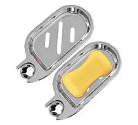 GVSAVY 2pcs Slide Rail Soap Dish with Non-slip Silicone Cover, ABS Soap Dish, Shower Soap Dish, Hollow Out Soap Dish, Soap Dish, Available for 22mm Pipe, Suitable for Kitchen, Bathroom, Toilet