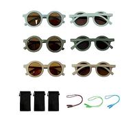 GVSAVY 3pcs Kids Retro Sunglasses, Round & Retro Style, Suitable for Ages 1-8