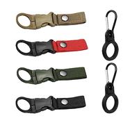GVSAVY 4 Webbing & 2 Silicone Water Bottle Buckles, D-Shape, Polypropylene, Multicolor, CARABINER, Suitable for Various Outdoor Activities