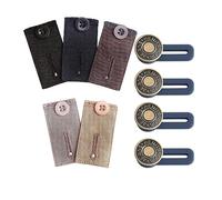 GVSAVY 5 Pcs Waist Extender with 4 Pcs Short Extender Buckles, Adjustable Pants Belt Extender, Suit Pants Waist Extender, Pants Button Extender for Jeans, Suit Pants (5 Colors)