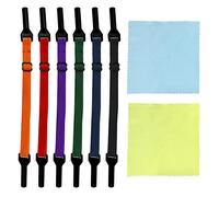 GVSAVY 6 Glasses Elastic Cords, with 2 Cleaning Cloths, Adjustable Glasses Strap, Universal Eyeglasses Strap, Anti-Slip Earloop Glasses Strap, Glasses Accessories,for Men Women Kids(6 Colors)