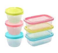 GVSAVY 6 Mini Food Supplement Boxes, Food Preservation Boxes, Pudding Yogurt Airtight Plastic Boxes, Can Be Refrigerated, Microwaveable, Washable, Reusable