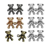 GVSAVY 6 Pairs of Waist Buckles, Bear Waist Buckles, Detachable Buckles, Jeans Buttons, Metal Waist Buckles, Pants Waist Cincher, Suitable for Belts, Pants, Coats
