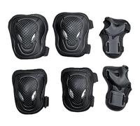 GVSAVY 6 Pieces Child Protective Gear Set, Child Protective Gear, Knee Elbow Protectors For Roller Skating, Skateboarding, Skating, Cycling (black)