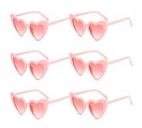 GVSAVY 6pcs Pink Heart Sunglasses, Trendy Vintage Sunglasses, Heart Sunglasses, Uv Protection, Fancy Fun Glasses, Outdoor Party