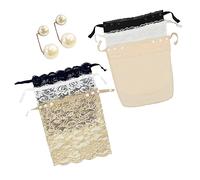 GVSAVY 6pcs Women Lace Clip On Fake Camisole with 2pcs Pearl Buckles, Insert Stitching Tank Top, Fake Camisole Bra, Fashion Elegant Pearl Brooch for Women,Girls