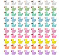 GVSAVY 80pcs Mini Glow Resin Ducks, Handicraft Ducks, Realistic Ducklings for Decorating Aquariums, Dollhouses, Potted Plants, Garden Landscapes (10 Colors)
