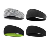 GVSAVY Men's 4-Pack Anti-Sweat Headband, Elastic, Multi-Color, Suitable For Running, Fitness, Tennis, Hiking, Cycling