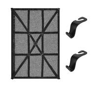 GVSAVY Roof Luggage Net, 90 * 65cm, Car Storage Luggage Net with Adjustable Drawstring and 2pcs Hooks, Roof Mesh Bag, Suitable for Most Cars