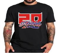 GVSCVS Fabio Quartararo T-T-Shirts Hemden El Diablo World Motorcycle Rider Casual Sport Tee T-Shirts Hemden Tops Short Sleeve 100% Cotton EU Size(Large)