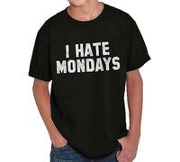 GVSCVS I Hate Mondays Funny TGIF Office Work Gift Youth Crew T Shirts Black(XX-Large)