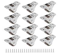 GVSS 12 Pieces Mini Furniture Casters Rubber Casters Diameter 1.2cm with Solid Steel Plate Quiet and Streak Free Ideal for Drawers, Tables, Small Appliances and DIY Projects