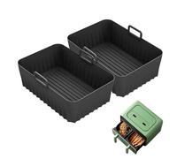 GVSS 2 Pieces Silicone Air Fryer Mould 21.5 cm x 14.5 cm x 7 cm Compatible with Ninja Foodi AF300EU AF400EU for Dual Air Fryer for Cosori, for Tefal, for Philips