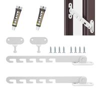 GVSS 2 x White Casement Window Restrictors 165 mm, Adjustable for All Windows, Opening Angle Control with Screws and Glue without Nails, Adjustable