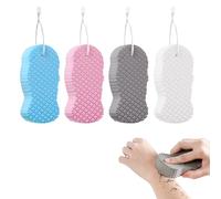 GVSS 4 Pieces Soft Exfoliating Bath Sponge, 13.5 x 6.5 cm, Reusable, 3D Bath Sponge, Shower Brush for Removing Dead Skin from the Body, for Bathroom, 4 Colours