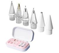 GVSS 6 Replacement Nibs for Apple Pencil 1st 2nd Pro USB-C Generation, Enhanced Nibs Kit with Pink Carrying Box, for Writing and Drawing Precision