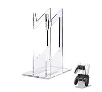 GVSS Double Layer Acrylic Controller & Headset Holder for PS4 PS5 Xbox Series PC, Universal Gaming Accessory, Transparent