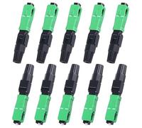 GVSS Pack of 10 SC/APC Fiber Optic Fast Cold Connector, High Performance Single-Mode Optical Connectors, Telecommunication Level, Compatible with FTTH Networks, LAN, WAN, Cable TV