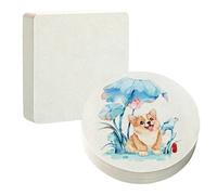 GVSS Pack of 50 Watercolour Paper Sheets 300 g Round 12 cm and Square 10 cm Watercolour Paper Pad for Artists, Adults and Students, Compatible with Watercolor, Acrylic, Pencil and Ink