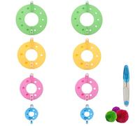 GVSS Set of 2 Pompom Makers Kit with Knitting Tools, Easy to Use for DIY Crafts, 4 Sizes