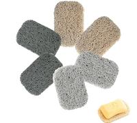 GVSS Set of 6 Non-Slip Soap Pads, Durable Soap Holder with Automatic Drainage, Practical Soap Dish for Shower and Bathroom, Soap Saver in PVC