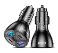GVTECH 68W USB C Car Charger, Fast Charging, 4-Port Car Adapter with Type C PD 20W and QC 3.0 Quick Charger, Compatible with iPhone 17/16/15/14/13/12 Pro MAX, iPad Pro/Air, Galaxy S25/S24/S23/S22