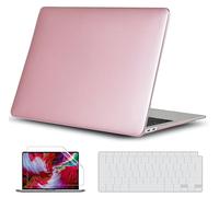 GVTECH Case for MacBook Air 13.6 inch 2026 2025 2024-2022 Release M5 A3449 M4 A3240 M3 A3113 M2 A2681, Plastic Hard Shell & Keyboard Cover & Screen Protector, Metallic Rose Gold