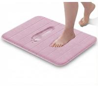 GVTECH Memory Foam Bath Mat, (1 Pack) Non-Slip Back, 40x60 cm Fleece Softness, Highly Absorbent, Bathroom Carpet, Super Soft Microfiber Bath Rug, Rectangle, Easy to clean Mat, Peach