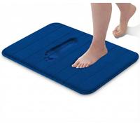 GVTECH Memory Foam Bath Mat, (1 Pack) Non-Slip Back, 40x60 cm Fleece Softness, Highly Absorbent, Bathroom Carpet, Super Soft Microfiber Bath Rug, Rectangle, Easy to clean Mat, Blue