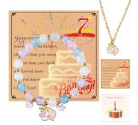 GVUSMIL Unicorn bracelet is birthday gift for gir 3 4 5 6 7 - Great Christmas gift for daughter granddaughter niece sister, Adjustable, Stone, no gemstone