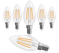 GvvooHome 40 Watt Candelabra Bulbs, Chandelier Bulbs Dimmable E12 LED Bulb, B10 Candle Bulbs 2700K Soft White, 90+CRI, 400LM, Cear Glass, Pack of 6
