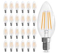 GvvooHome Candelabra Bulbs 40 watt, E12 LED Bulb Non-Dimmable Chandelier Bulb, B10 LED Candle Bulb 2700K Soft White, 90+CRI, 400LM, Cear Glass, 24 Pack