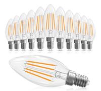 GvvooHome E12 Candlestick Bulb 40 watt, E12 LED Bulb Dimmable Pendant Bulbs, B10 Candle Bulbs 2700K Soft White, 90+CRI, 400LM, Cear Glass, 12 Pack