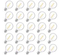 GvvooHome G40 LED Replacement Bulbs 24+1 Pack, E12 Screw Base Waterproof Globe Bulbs for Indoor Outdoor String Lights, Patio Cafe Decor, Dimmable, Warm White, Not Solar Powered