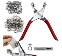 Gvvsjgdbis 1/2 Inch Grommet Tool Kit, Grommet Kit,Leather Punch Pliers with 200 Silver Metal Eyelets for Leather,Belts,Shoes,Fabric