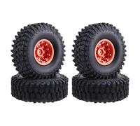 Gvvsjgdbis 1.9 Beadlock Wheels Crawler and Rubber Tires 120mm Diameter for 1/10 RC CAR AXIAL SCX10 II -4 T6 Orange