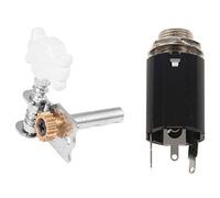 Gvvsjgdbis 1 Pcs Key Mechanics Tuning Peg for Guitar Acoustic Electric & 1 Pcs Black Guitar Endpin Jack 6.35 Input