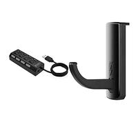 Gvvsjgdbis 1 Pcs USB4 Port 2 Splitter with Switch HUB 4-Hole Switch & 1 Pcs Headphone Holder Wall PC Monitor Stand
