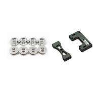 Gvvsjgdbis 1 Set Rc Car Metal Steering Servo Warehouse Fixed Mounting Bracket & 8 Pcs Metal Connecting Rod Screw Gasket