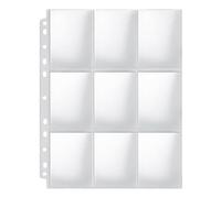 Gvvsjgdbis 100pc 9 Pocket Double Sided Card Sleeves Binder Sheets, Holds 1800 Cards, Trading Card Binder Sleeves for 3 Ring Binder