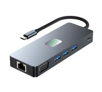Gvvsjgdbis 11 in 1 USB Hub3.2 Docking Station Type-C HD+DP+VGA Three-Screen Differential Display Multi-Screen Docking Station Spare Parts