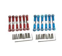 Gvvsjgdbis 12pcs Adjustable Metal Linkage Pull Rod Front/Rear Servo Link for A949 A959 A969-6pcs Red & 6Pcs Blue