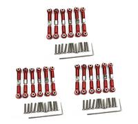 Gvvsjgdbis 18Pcs Adjustable Metal Linkage Pull Rod Front/Rear Servo Link for A949 A959 A969 A979 K929 Red