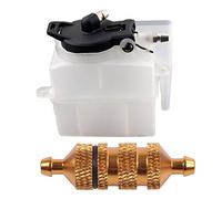 Gvvsjgdbis 1Pcs RC 02004 Fuel Tank for 1:10 Nitro On-Road Car Truck & 1Pcs Upgrade Aluminum Alloy 1/10 Fuel Filter Spare Parts for RC Engine Nitro