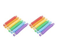 Gvvsjgdbis 2.9cm Pack LED Tube Decompression Telescopic Tube Vent LED Light Water Pipe Color Box 12pcs Two-Color Stripe